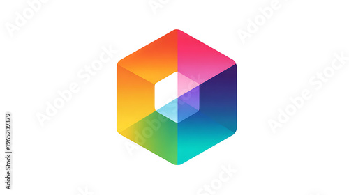 Colorful geometric logo design with vibrant gradients