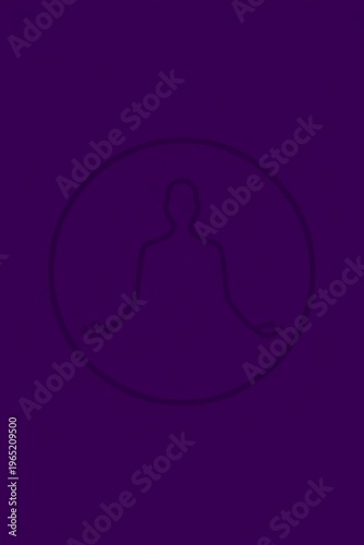 Meditating Person Silhouette on Purple Background