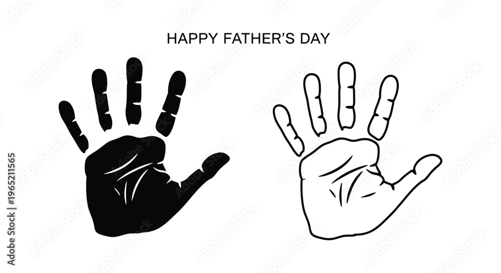 Obraz premium Happy father's day handprint art Vector