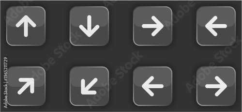 arrow button transparent ui