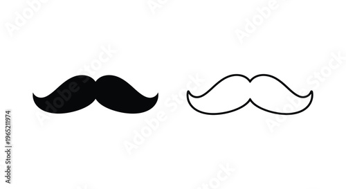 Black and white mustache icons Vector