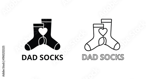 Dad socks heart logo Vector