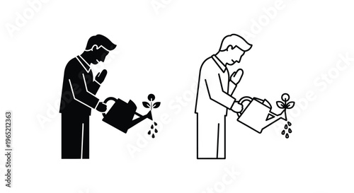 Gardening tools and plant care Vector