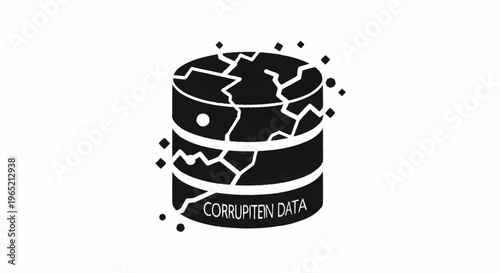 Corrupted data storage concept illustration.