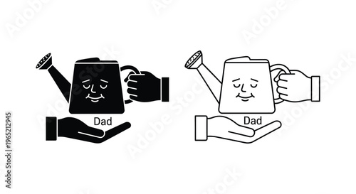Father's day gift watering can dad Vector