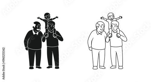 Father and son illustration Vector