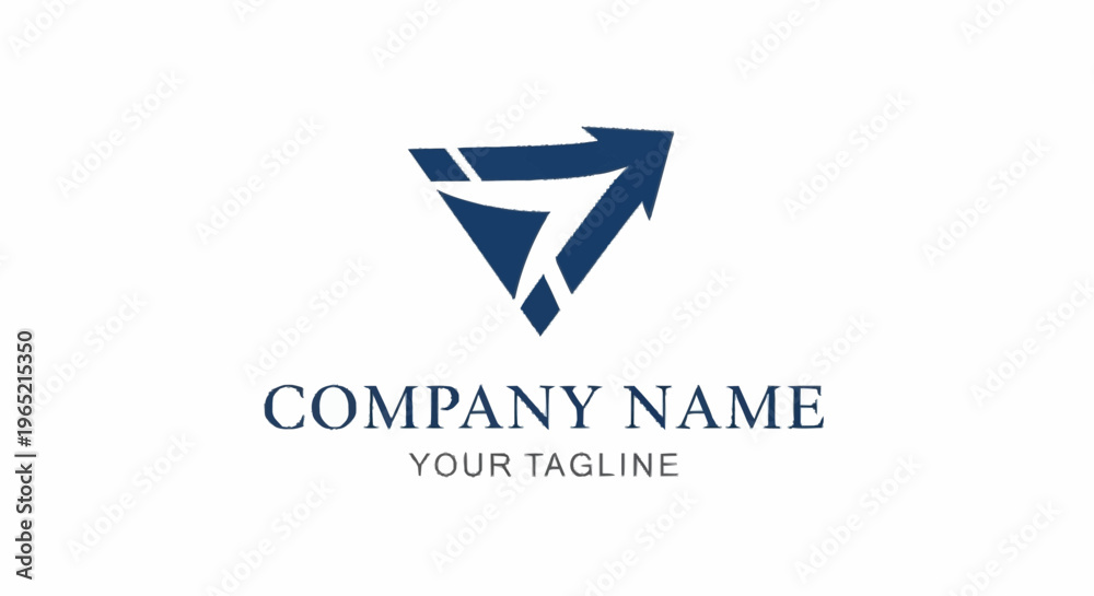 Naklejka premium Company logo template with blue arrow.
