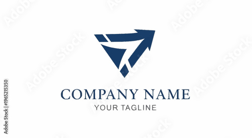 Free Download Company logo template with blue arrow. - GFXLoad