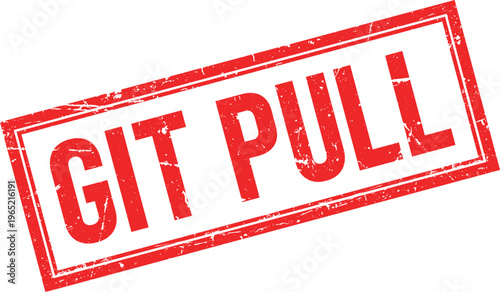 Red Ink Rectangular Rubber Stamp Impression with the Text GIT PULL