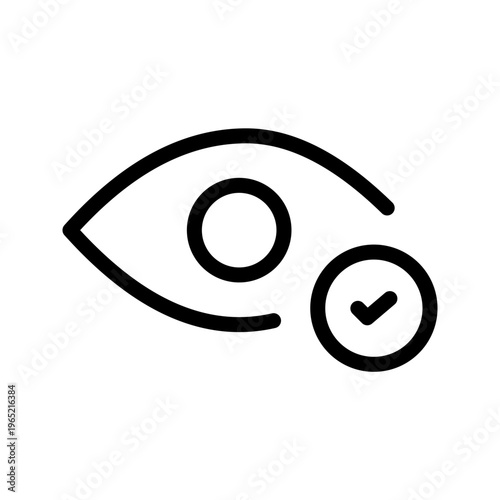 Professional eye check icon modern vision test, ophthalmology examination and eye care health visual