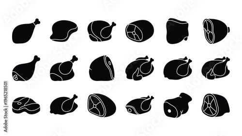 Collection of 15 black and white illustrations of various organ shapes