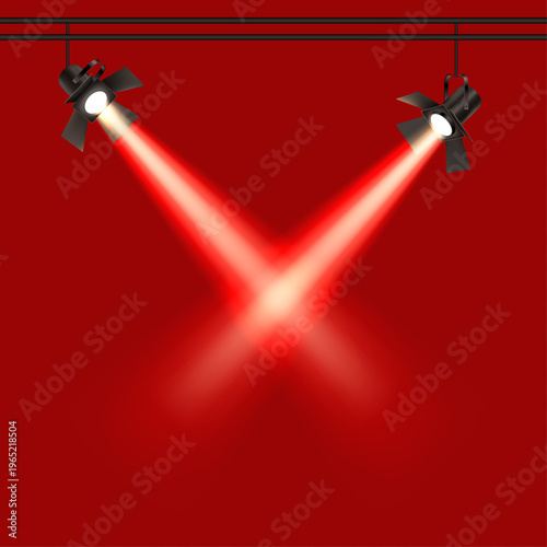 Spotlight and Stage Lighting Minimalist Line Icon Set for Events