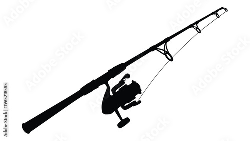 Fishing rod and reel silhouette