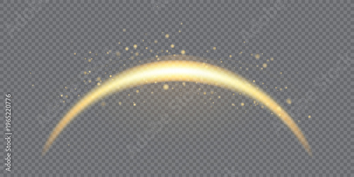 Wallpaper Mural Golden arc of sun emerging from an eclipse or shadow with sparkling glitter. Glowing light on a transparent bg. Vector illustration with gradient mesh and overlay effects Torontodigital.ca