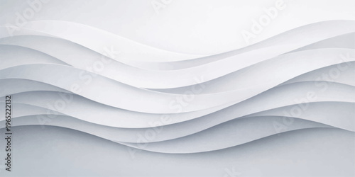 Abstract blue wavy background featuring a 3d paper curve design with light line patterns on a blank business template banner