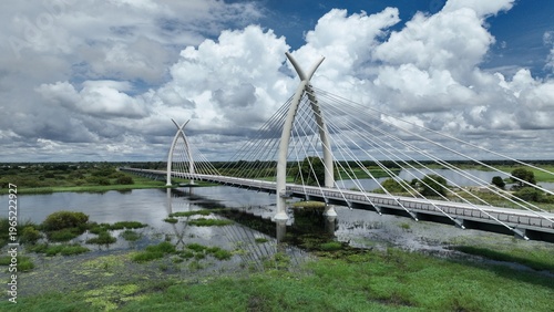Okavango river bridge at Mohembo in Botswana, Africa