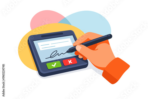 Digital Signature on Mobile Device with Stylus Pen.
