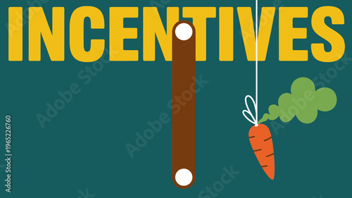 Incentive Illustration: Visual representation of incentive with carrot on string.