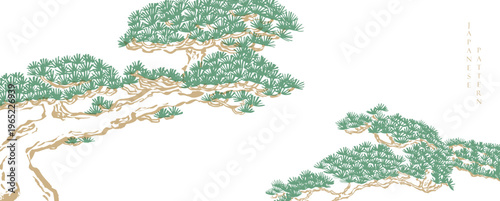 Bonsai tree brancink wash painting in natural background.