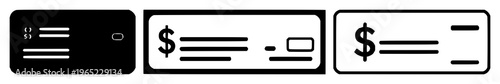 Payroll salary check icon set with solid black glyph on crisp white background featuring payroll, salary, check with simple line art and minimalist design