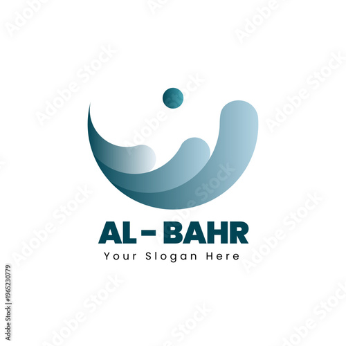 Minimalist Gradient Wave Logo Design with Circle Accent for Company Identity