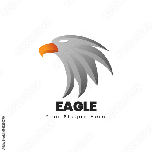 Modern Gradient Head Eagle Mascot Animal Bird Symbol Graphic Design