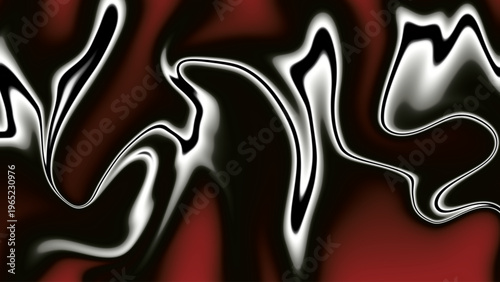 Abstract black white red fluid swirl with smooth curves and dynamic modern artistic background design composition