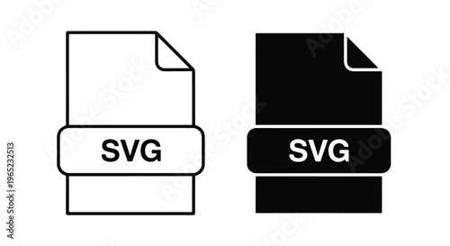 Scalable vector graphics file format icon set - Minimalist, flat icon, outline, glyph, linear, clipart, sticker - icon set