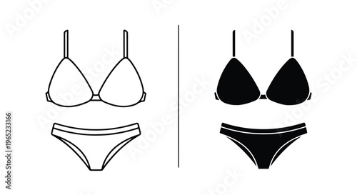Bikini set vector icon - logo icons vector set. Blue, Black and white icons