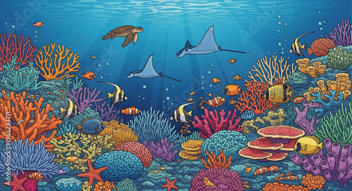 coral reef and fishes