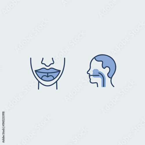 tonsils and mouth vector illustration for medical treatment