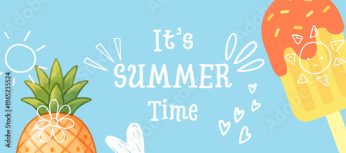 Summer time vector template design. It's summer time 
