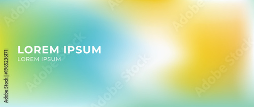 Fresh pastel gradient backgrounds in yellow, sky blue and spring green colors. Light smooth gradation with soft blurry texture. Bright seasonal abstract backdrops for banners, covers, modern layouts