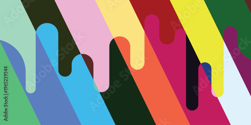 Colorful abstract background with diagonal stripes and liquid dripping paint transition