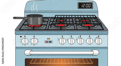 gas stove isolated on white background