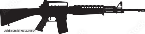 Rifle, assault rifle, black rifle, gun silhouette, weapon icon, vector illustration