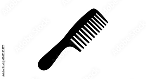 Vector illustration of black silhouette of a hair comb on a transparent background