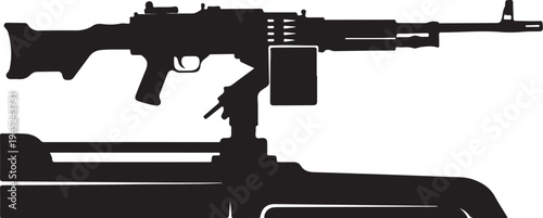 Rifle, gun, assault rifle, silhouette, black, vector, illustration, weapon, firearm