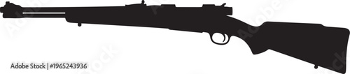 Rifle silhouette, black gun, vector illustration, hunting weapon, firearm outline