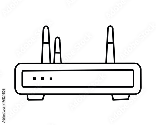 Vector illustration of a wireless router with antennas top