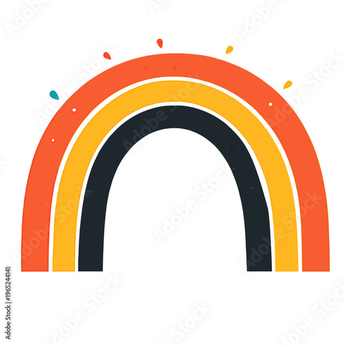 Colorful Rainbow Illustration Design, Cute Arch Graphic Element for Children, Abstract Symbol of Hope, Peace and Diversity. Flat Vector Rainbow Decoration on White Background, 2D Rendering