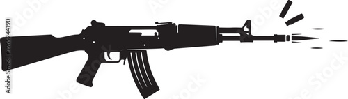 Rifle, assault rifle, gun, firearm, black, silhouette, vector, illustration, weapon, military