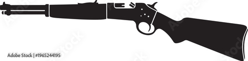 Rifle, Gun, Firearm, Black, Vector Illustration, Hunting, Weapon