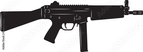 Black rifle, assault rifle, gun icon, firearm illustration, vector weapon