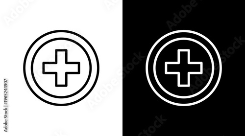 Cross  White Icon Set Design