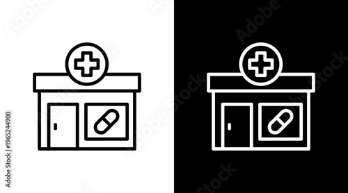 Pharmacy  White Icon Set Design