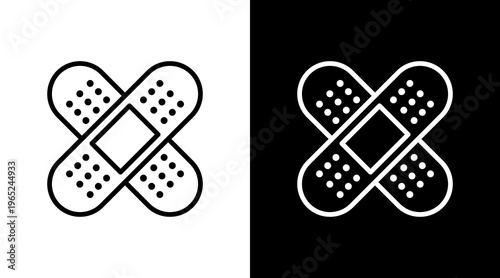 Bandage  White Icon Set Design