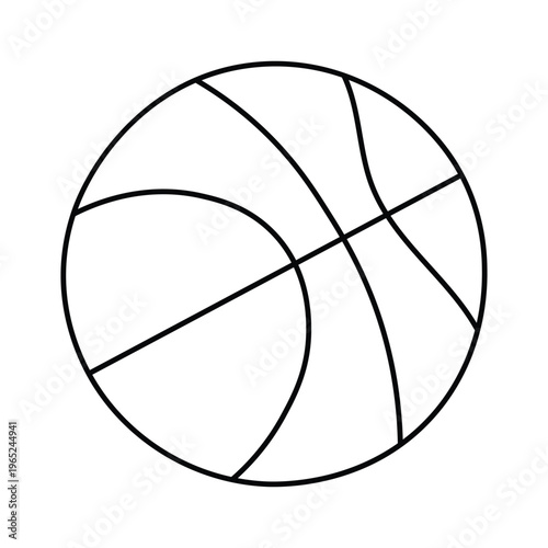 A line drawing of a basketball