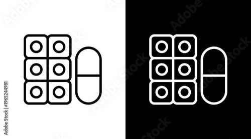 Medicine  White Icon Set Design