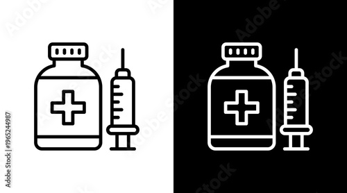 Drug  White Icon Set Design